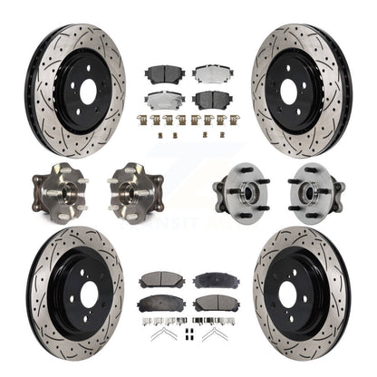 Kit de rotor et de plaquettes de frein revêtus de roulement de moyeu avant et arrière (10 pièces) pour Toyota Sienna AW