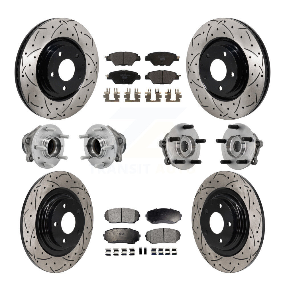 Kit de plaquettes de rotor de frein, roulement de moyeu avant et arrière (10 pièces) pour Mazda CX-9 FW 16-21