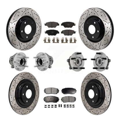 Kit de plaquettes de rotor de frein, roulement de moyeu avant et arrière (10 pièces) pour Mazda CX-9 FW 16-21