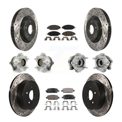 Kit de rotor et de plaquettes de frein revêtus de roulement de moyeu avant et arrière (10 pièces) pour Nissan Murano FW