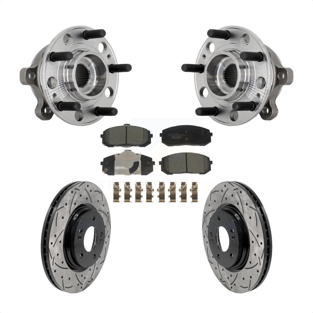 Kit de plaquettes de Rotor de frein, roulement de moyeu avant, fente de perçage, pour Hyundai Sonata Kia K