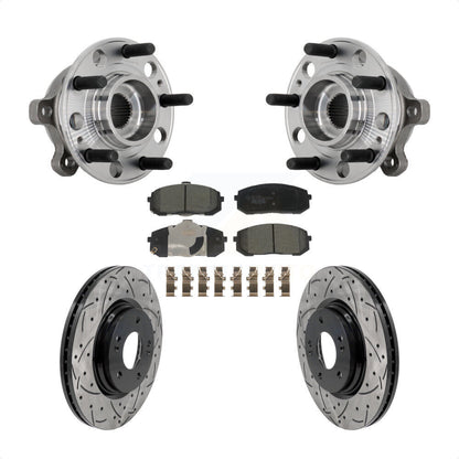 Kit de plaquettes de Rotor de frein, roulement de moyeu avant, fente de perçage, pour Hyundai Sonata Kia K