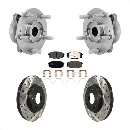 Kit de Rotor et de plaquettes de frein à fente percée, roulement de moyeu avant, pour Hyundai Kona Kia Selto
