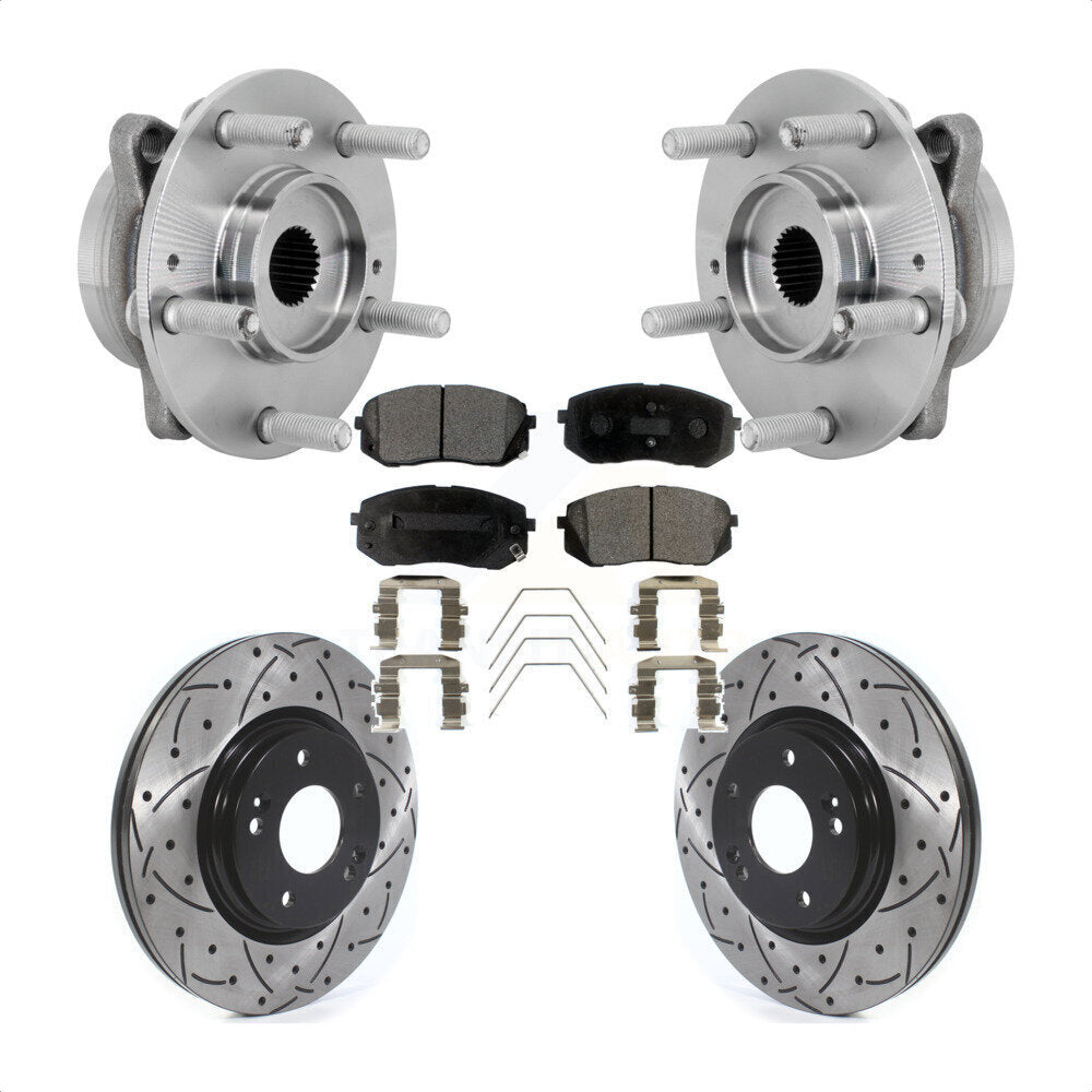 Kit de Rotor et de plaquettes de frein à fente percée, roulement de moyeu avant, pour Hyundai Kona Kia Selto