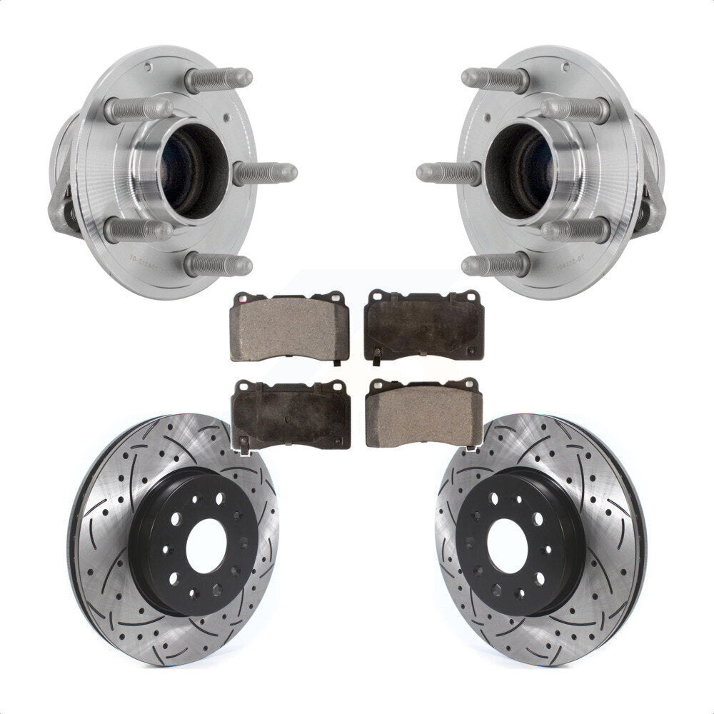 Kit de plaquettes de Rotor de frein, roulement de moyeu avant, fente percée, pour Chevrolet Camaro Cadilla