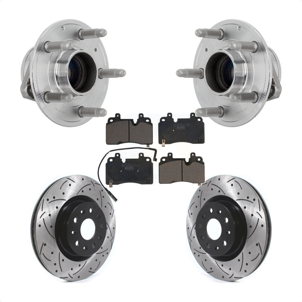 Kit de plaquettes de Rotor de frein, roulement de moyeu avant, fente de perçage, pour Cadillac CT6 RW 2019