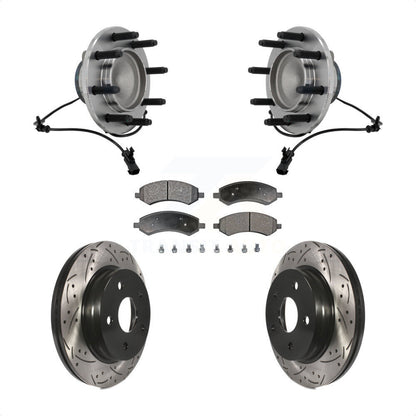 Ensemble de roulement de moyeu avant, Rotor de frein à fente percé et Kit de plaquettes pour Dodge Ram 150