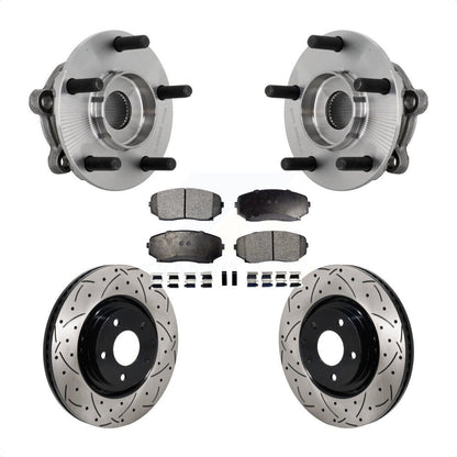 Kit de plaquettes de Rotor de frein, roulement de moyeu avant, fente de perçage revêtue, pour Mazda CX-2016 – 2023