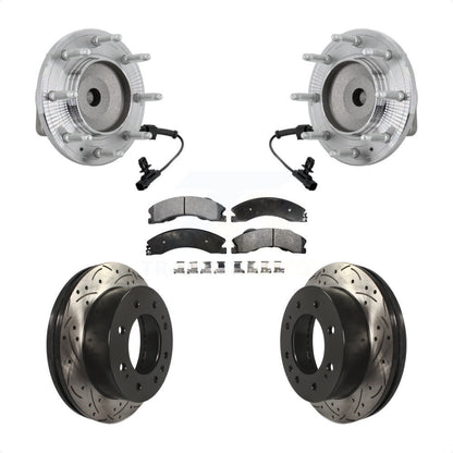 Kit de plaquettes de Rotor de frein, roulement de moyeu avant, fente percée, pour GMC Chevrolet Sierra 250