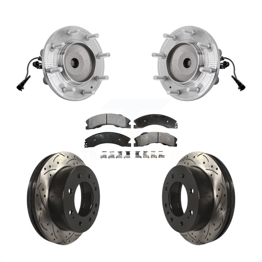 Kit de plaquettes de Rotor de frein, roulement de moyeu avant, fente de perçage, pour GMC Sierra 3500 HD RW