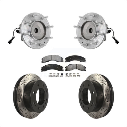 Kit de plaquettes de Rotor de frein, roulement de moyeu avant, fente de perçage, pour GMC Sierra 3500 HD RW
