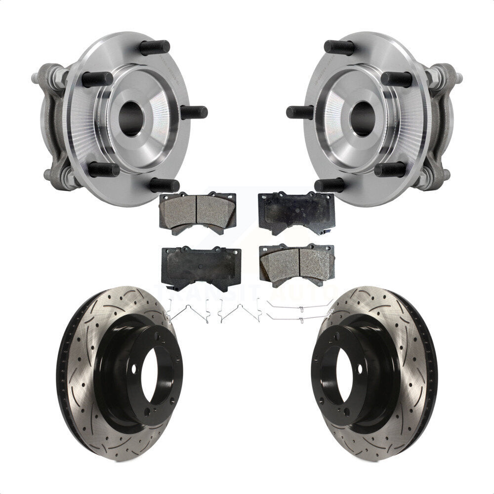 Kit de plaquettes de Rotor de frein, roulement de moyeu avant, fente percée, pour Toyota Tundra Sequoia RW