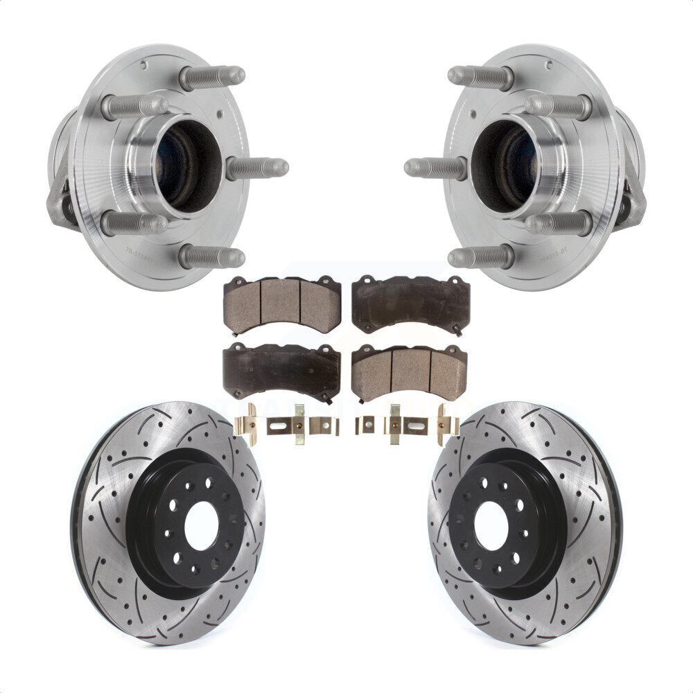 Ensemble de roulements de moyeu avant, fente de perçage, Kit de plaquettes de Rotor de frein pour Cadillac CT