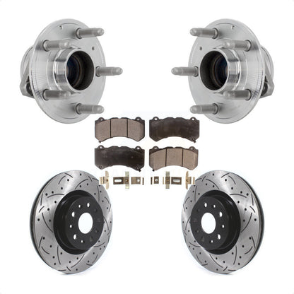 Ensemble de roulements de moyeu avant, fente de perçage, Kit de plaquettes de Rotor de frein pour Cadillac CT