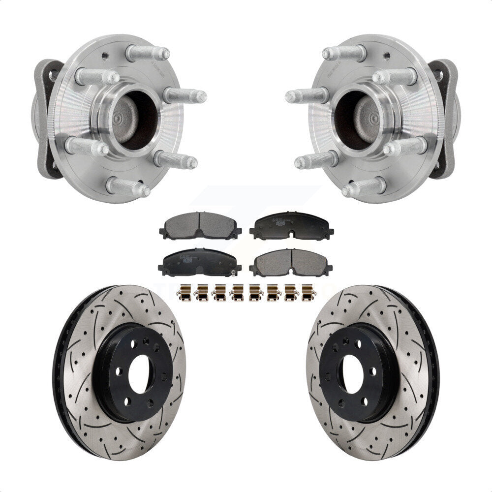Kit de plaquettes de Rotor de frein, roulement de moyeu avant, fente de perçage, pour Chevrolet Colorado GMC RW