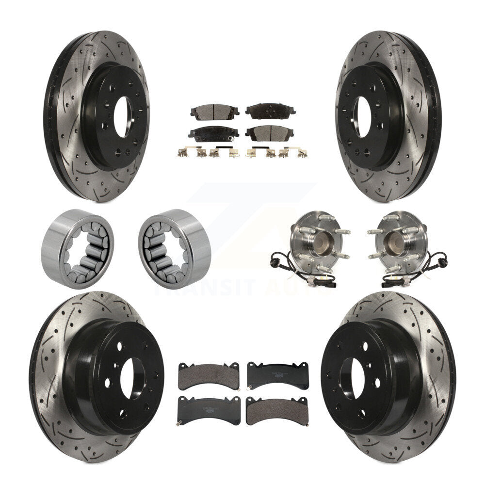 Kit de chaussures de plaquettes de Rotor de frein, roulement de moyeu avant et arrière (10 pièces) pour GMC Sierra 150