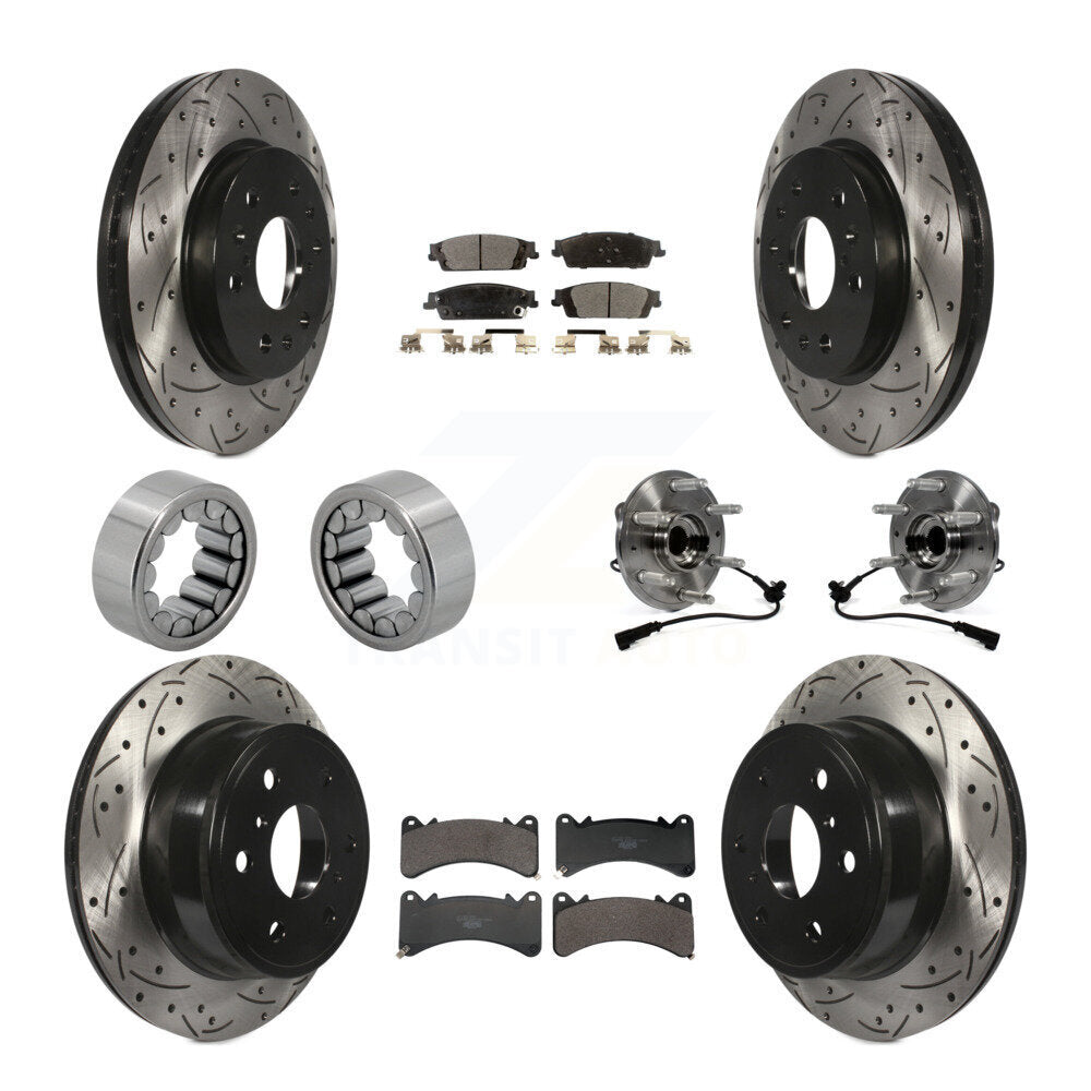 Kit de chaussures de plaquettes de Rotor de frein, roulement de moyeu avant et arrière (10 pièces) pour GMC Sierra 150