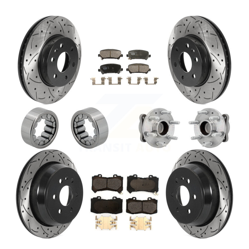Kit de chaussures de plaquettes de Rotor de frein enduites de roulement de moyeu avant et arrière (10 pièces) pour Chevrolet GM