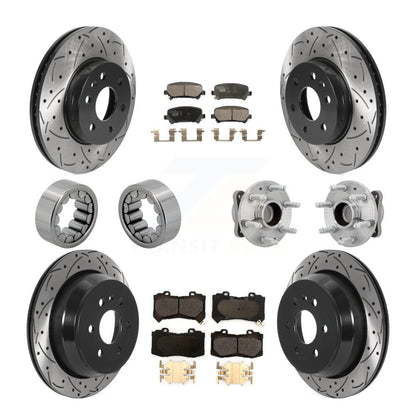 Kit de chaussures de plaquettes de Rotor de frein enduites de roulement de moyeu avant et arrière (10 pièces) pour Chevrolet GM