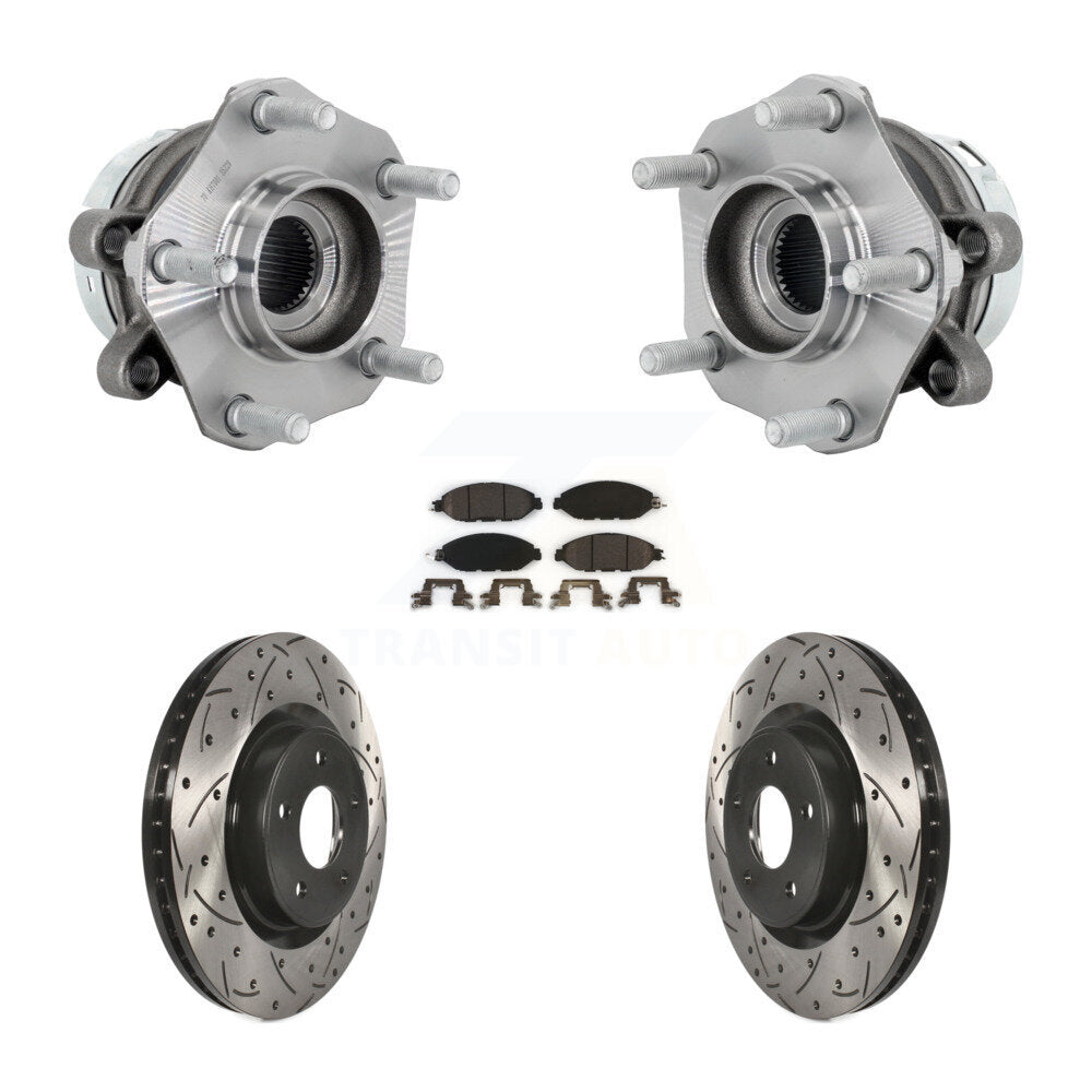 Kit de plaquettes de Rotor de frein, ensemble de roulements de moyeu avant, fente de perçage, pour Nissan Muran