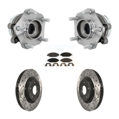 Kit de plaquettes de Rotor de frein, ensemble de roulements de moyeu avant, fente de perçage, pour Nissan Muran