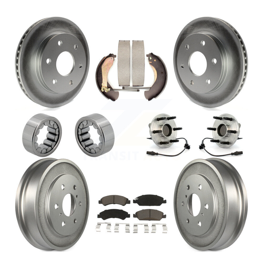 Kit de chaussures de plaquettes de Rotor de frein, roulement de moyeu avant et arrière (10 pièces) pour GMC Sierra 150