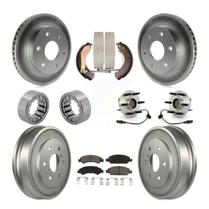Kit de chaussures de plaquettes de Rotor de frein, roulement de moyeu avant et arrière (10 pièces) pour GMC Sierra 150