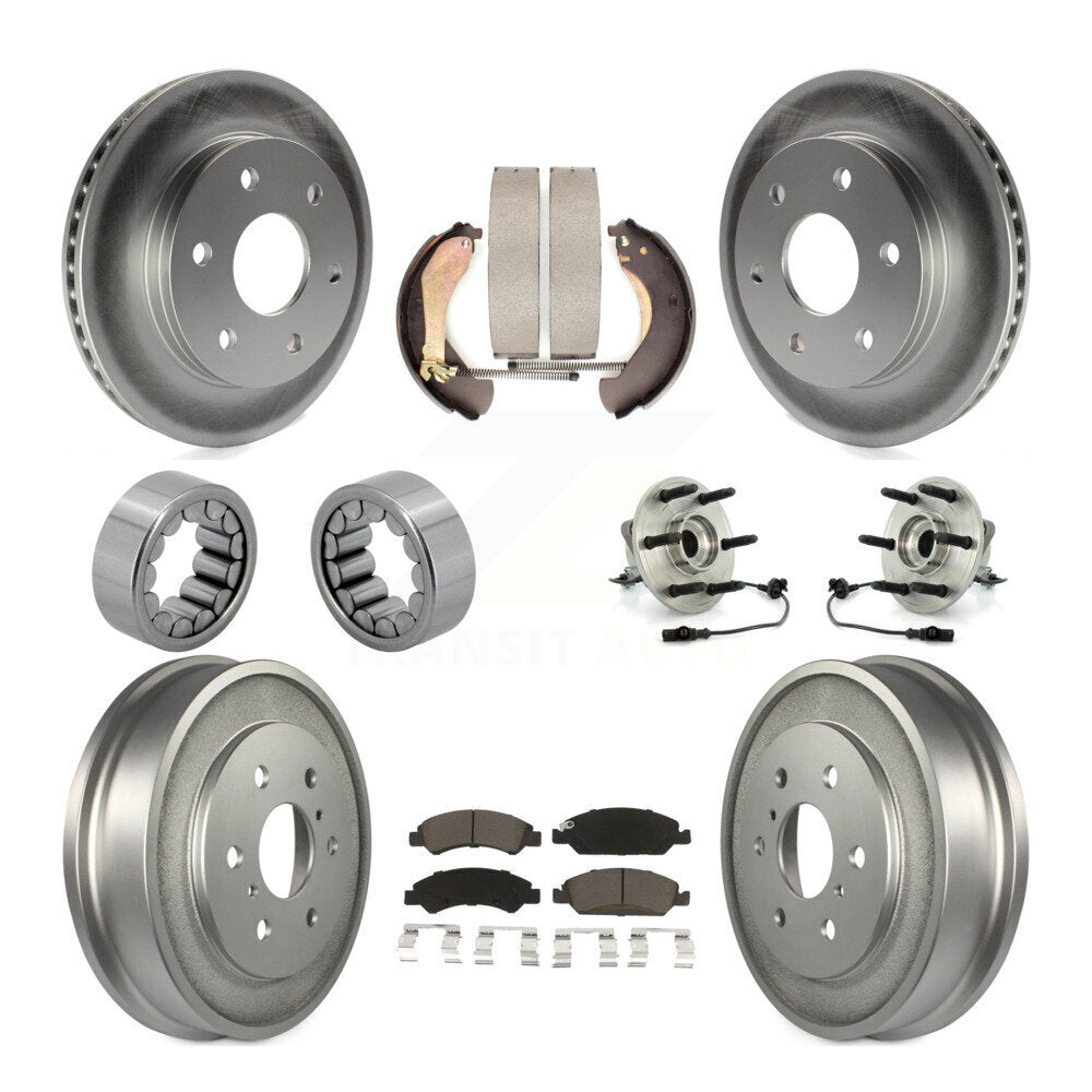 Kit de chaussures de plaquettes de Rotor de frein, roulement de moyeu avant et arrière (10 pièces) pour GMC Sierra 150