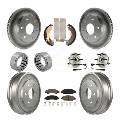 Kit de chaussures de plaquettes de Rotor de frein, roulement de moyeu avant et arrière (10 pièces) pour GMC Sierra 150