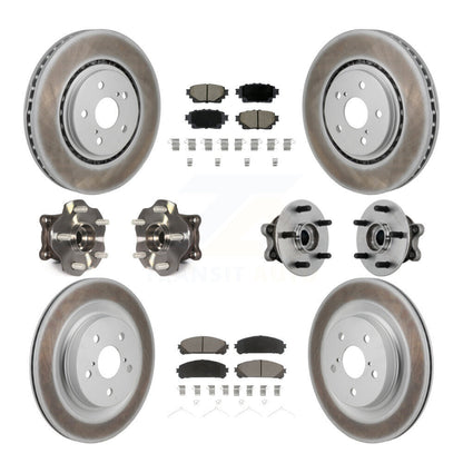 Kit de rotor et de plaquettes de frein revêtus de roulement de moyeu avant et arrière (10 pièces) pour Toyota Sienna AW