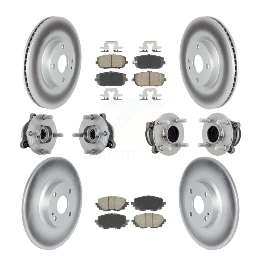 Kit de rotors et plaquettes de frein revêtus de roulement de moyeu avant et arrière (10 pièces) pour Mazda MX-5 Miat