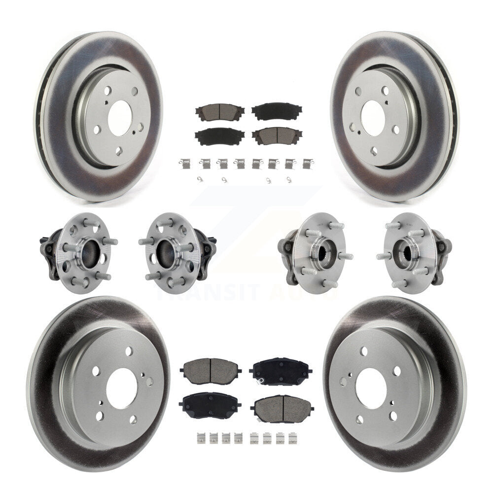 Kit de rotors et plaquettes de frein à disque revêtus de roulement de moyeu avant et arrière (10 pièces) pour Toyota C-H