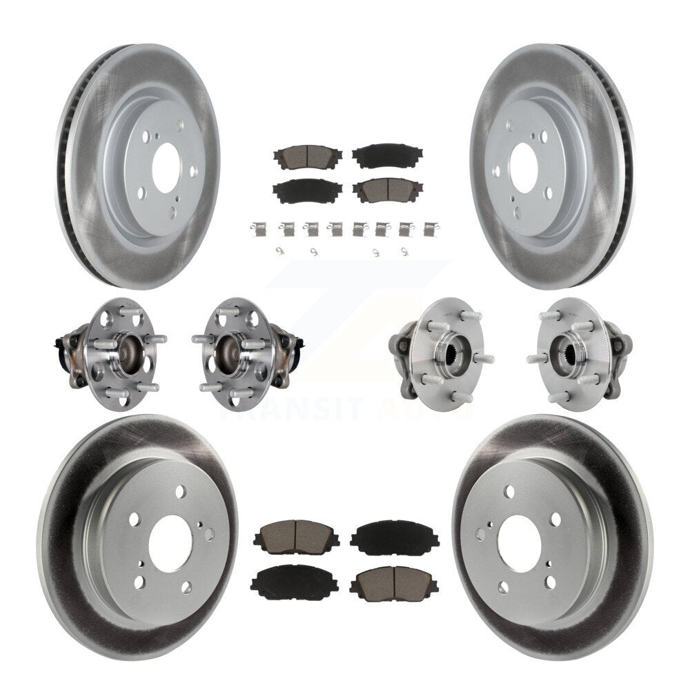 Kit de rotors et plaquettes de frein à disque revêtus de roulement de moyeu avant et arrière (10 pièces) pour Toyota C-H