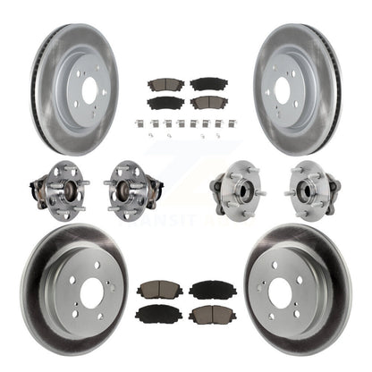 Kit de rotors et plaquettes de frein à disque revêtus de roulement de moyeu avant et arrière (10 pièces) pour Toyota C-H