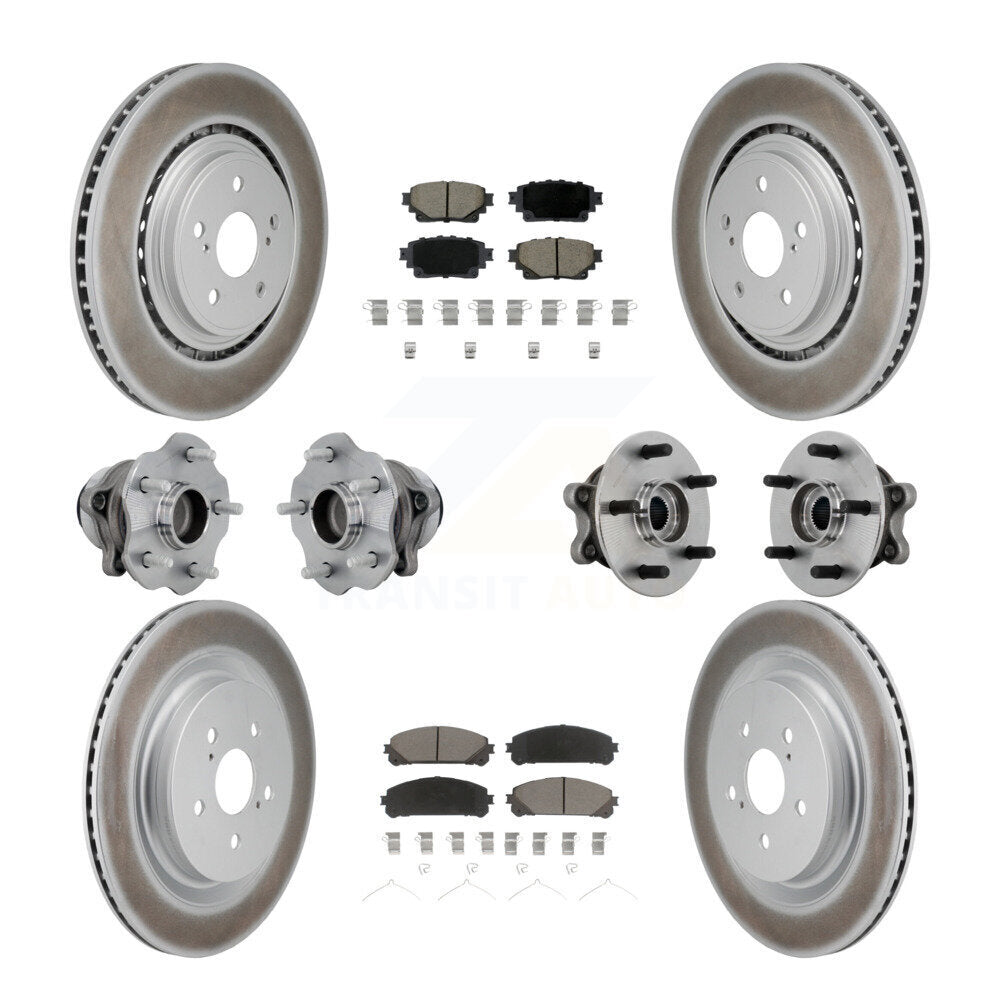 Kit de plaquettes de Rotor de frein, roulement de moyeu avant et arrière (10 pièces) pour Toyota Highlander FW