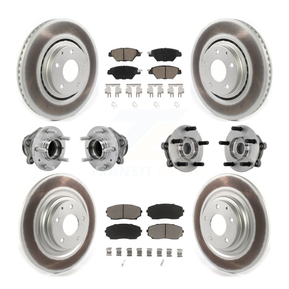 Kit de plaquettes de rotor de frein, roulement de moyeu avant et arrière (10 pièces) pour Mazda CX-9 FW 16-21