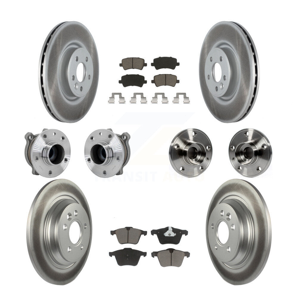 Kit de plaquettes de rotor de frein à disque revêtues de roulement de moyeu avant et arrière (10 pièces) pour Volvo S60 V7