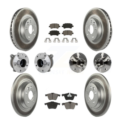 Kit de rotors et plaquettes de frein à disque revêtus de roulement de moyeu avant et arrière (10 pièces) pour Volvo V7
