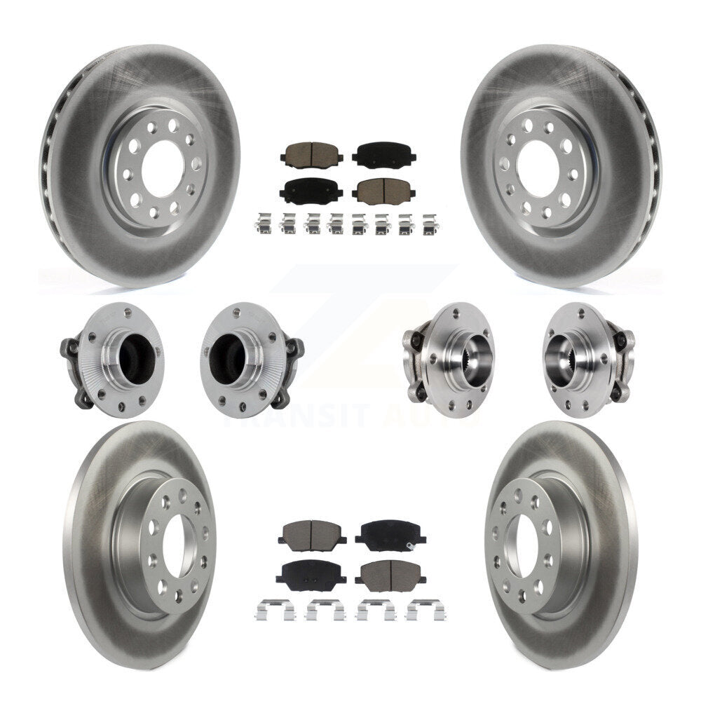 Kit de plaquettes de rotor de frein enduites de roulement de moyeu avant et arrière (10 pièces) pour Jeep Renegade Fia