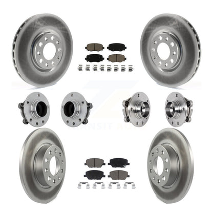 Kit de plaquettes de rotor de frein enduites de roulement de moyeu avant et arrière (10 pièces) pour Jeep Renegade Fia