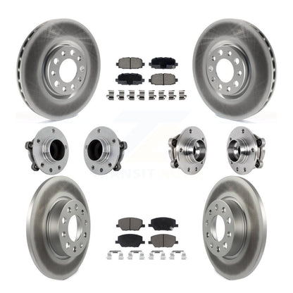 Kit de rotors et plaquettes de frein revêtus de roulement de moyeu avant et arrière (10 pièces) pour Jeep Compass FW
