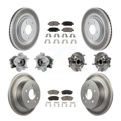 Kit de rotors et plaquettes de frein à disque revêtus de roulement de moyeu avant et arrière (10 pièces) pour Nissan Juk