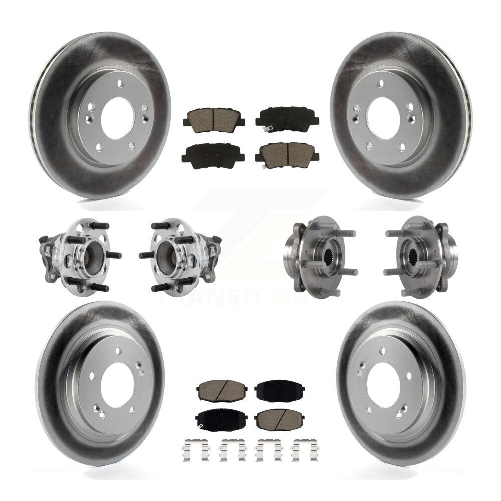 Kit de plaquettes de rotor de frein enduites de roulement de moyeu avant et arrière (10 pièces) pour Hyundai Elantra G