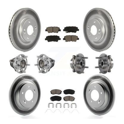 Kit de plaquettes de rotor de frein enduites de roulement de moyeu avant et arrière (10 pièces) pour Hyundai Elantra G