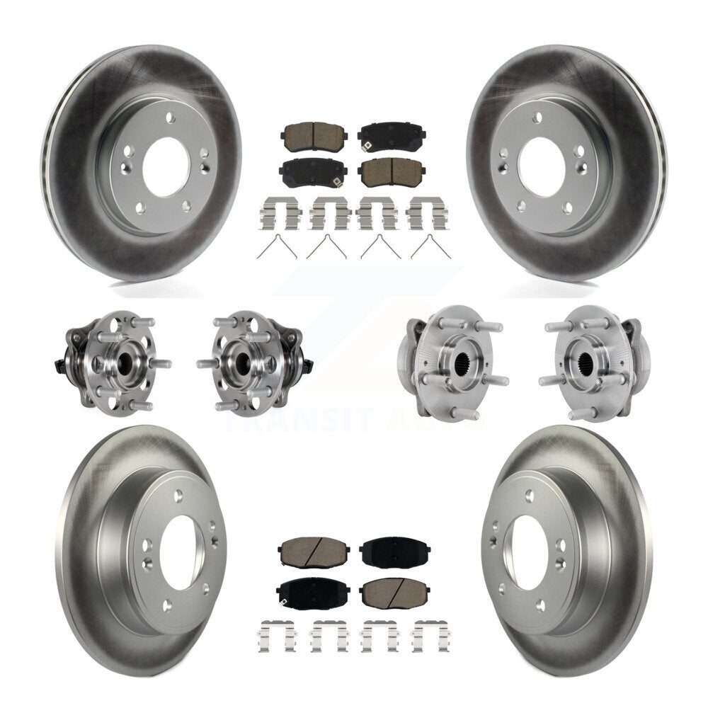 Kit de rotor et de plaquettes de frein à disque revêtus de roulement de moyeu avant et arrière (10 pièces) pour Hyundai Kon