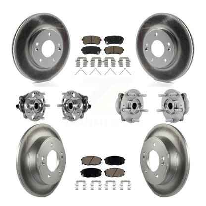 Kit de rotor et de plaquettes de frein à disque revêtus de roulement de moyeu avant et arrière (10 pièces) pour Hyundai Kon
