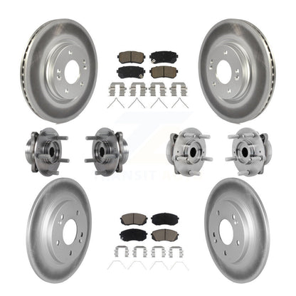 Kit de rotors et plaquettes de frein revêtus de roulement de moyeu avant et arrière (10 pièces) pour Hyundai Kona Ki