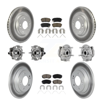Kit de rotor et de plaquettes de frein à disque revêtus de roulement de moyeu avant et arrière (10 pièces) pour Hyundai Kon