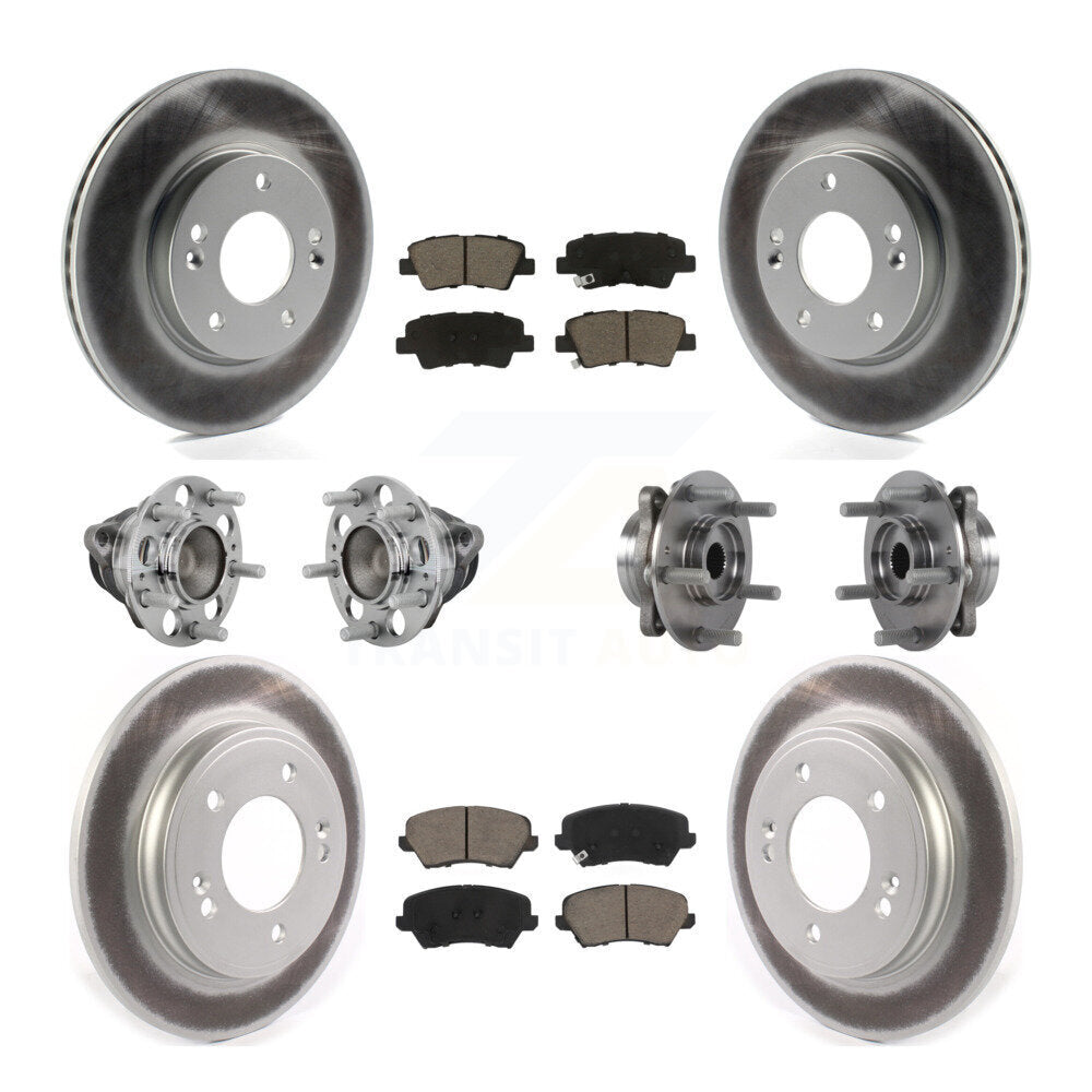 Kit de rotors et plaquettes de frein revêtus de roulement de moyeu avant et arrière (10 pièces) pour Hyundai Veloste