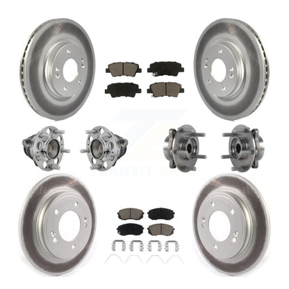 Kit de rotor et de plaquettes de frein revêtus de roulement de moyeu avant et arrière (10 pièces) pour Kia Forte Hyunda